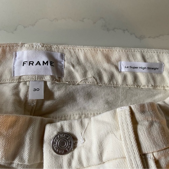 NWT Frame Denim Le Super High Straight White Jeans – Size 30 - Picture 4 of 13